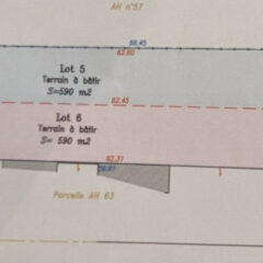 Terrain constructible de 1180m2 façade 18.14 m